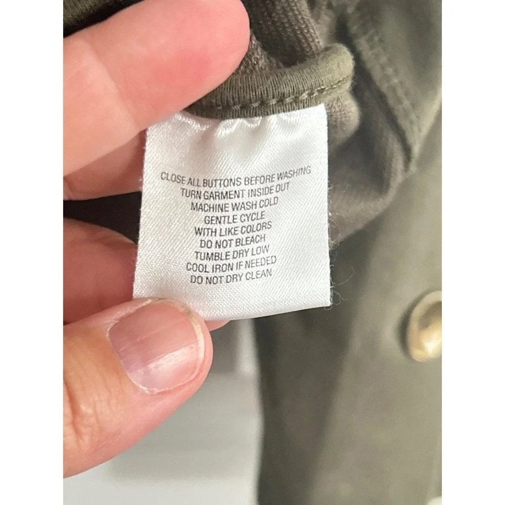 Jaclyn Smith Utility Jacket Womens Medium Olive Green Military Safari‎ Layering
